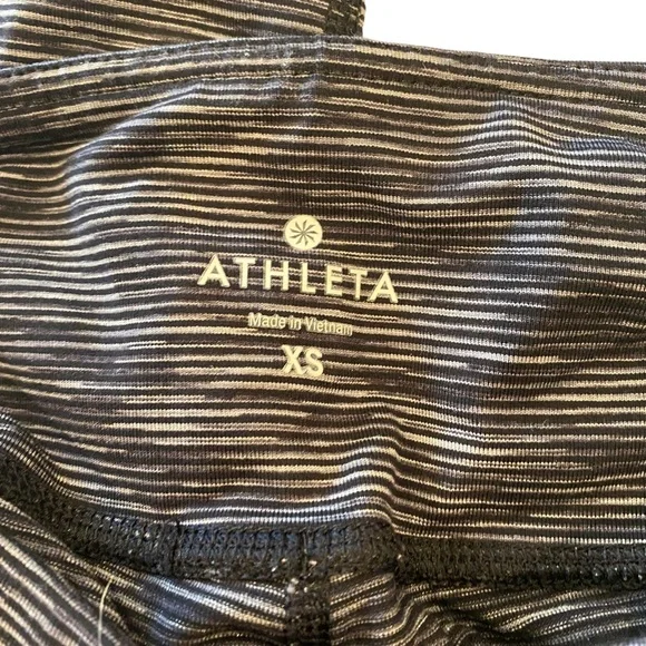 ATHLETA Energy Chaturanga Gray Black Stripe Cropped Leggings - Picture 4 of 5
